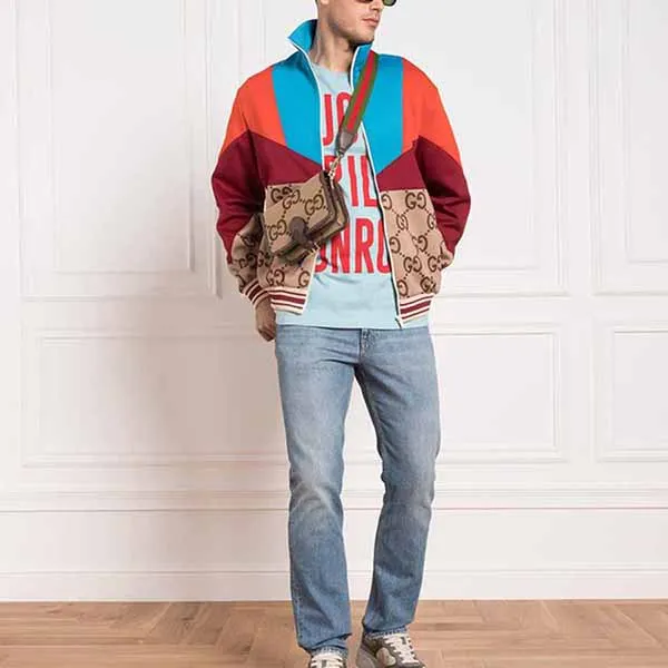 Áo Khoác Nam Gucci GG Panel Track Jacket 693022 XJD9V-2270 Phối Màu - Thời trang - Vua Hàng Hiệu