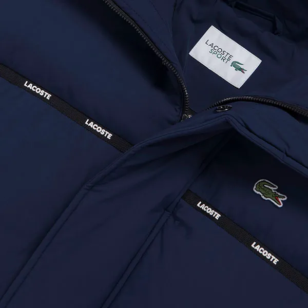 Áo Khoác Nam Lacoste Common Short Length Puffer Down Jumper BH882E-BDM Màu Xanh Navy Size 46