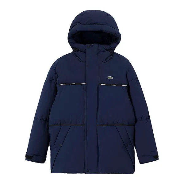 Áo Khoác Nam Lacoste Common Short Length Puffer Down Jumper BH882E-BDM Màu Xanh Navy Size 46