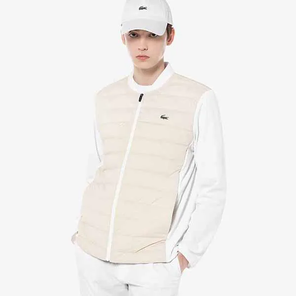 Áo Khoác Nam Lacoste Men’s Golf Swing Lightweight Down Jacket BH251 - 02S Màu Be Trắng Size 48