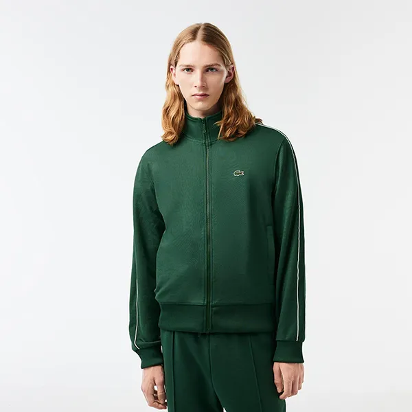 Áo Khoác Nam Lacoste Paris Piqué Track Jacket SH1457 - 132 Màu Xanh Green Size 4 - Thời trang - Vua Hàng Hiệu