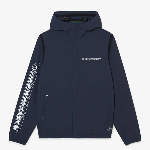 Áo Khoác Nam Lacoste Recycled Polyamide Short Track Jacket BH5437 Màu Xanh Navy Size 52
