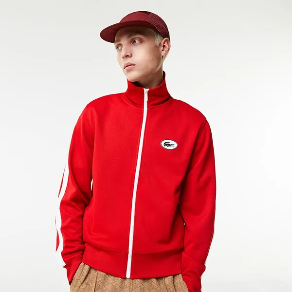 Áo Khoác Nam Lacoste Regular Fit High-Neck Zip-Up Sweatshirt SH9664 – 240 Màu Đỏ Size 3 - Thời trang - Vua Hàng Hiệu