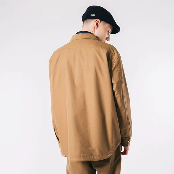 Áo Khoác Nam Lacoste Reversible Shirt Jacket CH7189-99 Hai Mặt Màu Nâu