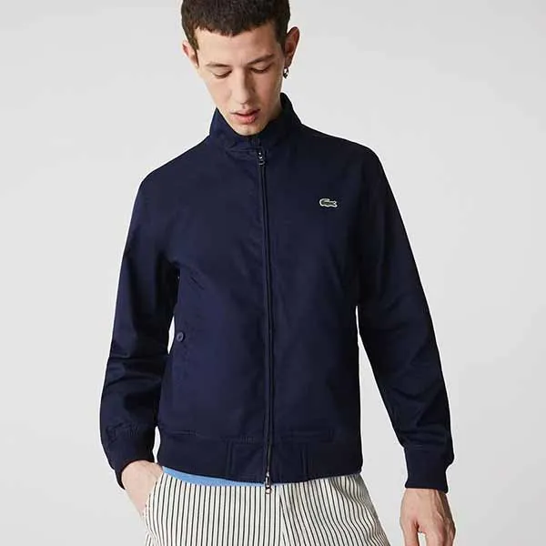 Áo Khoác Nam Lacoste Water Resistant Cotton Zip Jacket BH1045 00 166 Màu Xanh Navy Size 50