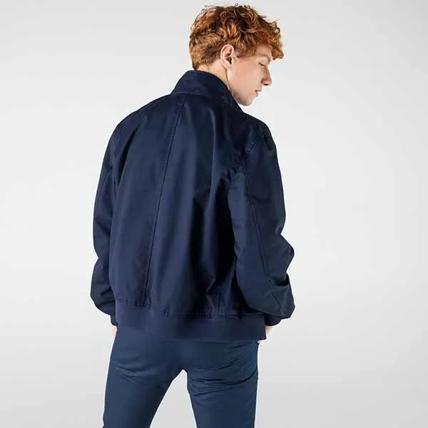 Áo Khoác Nam Lacoste Water Resistant Cotton Zip Jacket BH1045 00 166 Màu Xanh Navy Size 50