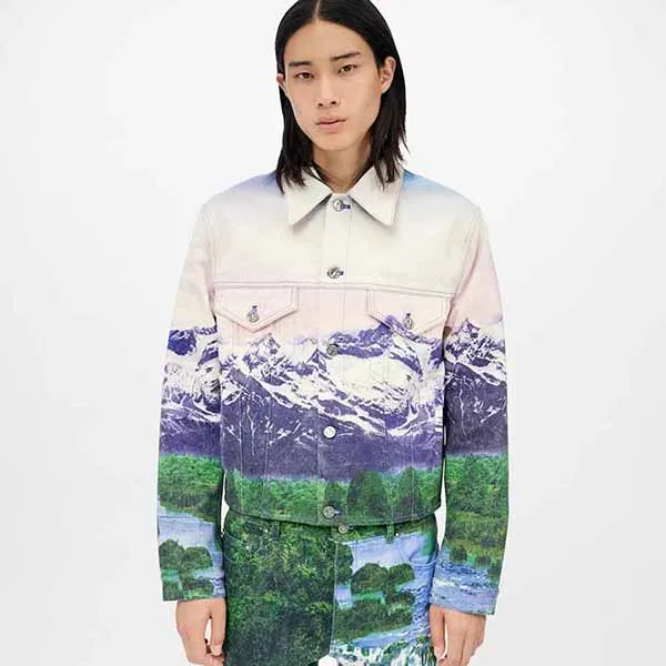 Áo Khoác Nam Louis Vuitton LV Landscape Denim Jacket 1A9T13 Phối Màu