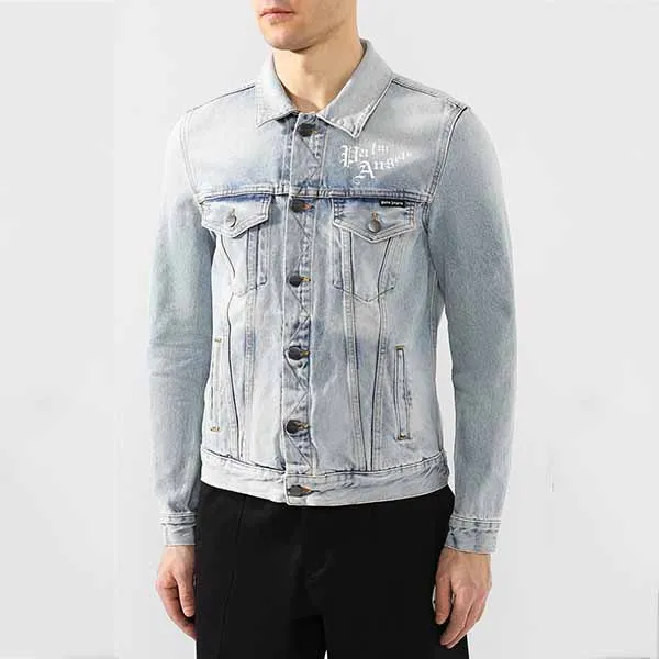 Áo Khoác Nam Palm Angels Jean Jacket PMYE013S203430188588 Màu Xanh Nhạt - Thời trang - Vua Hàng Hiệu