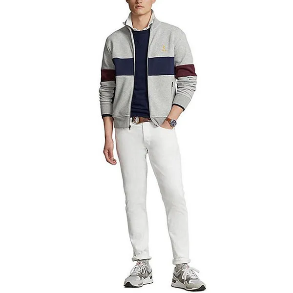 Áo Khoác Nam Ralph Lauren Double-Knit Track Jacket 1502006 Grey Màu Xám Size M - Thời trang - Vua Hàng Hiệu