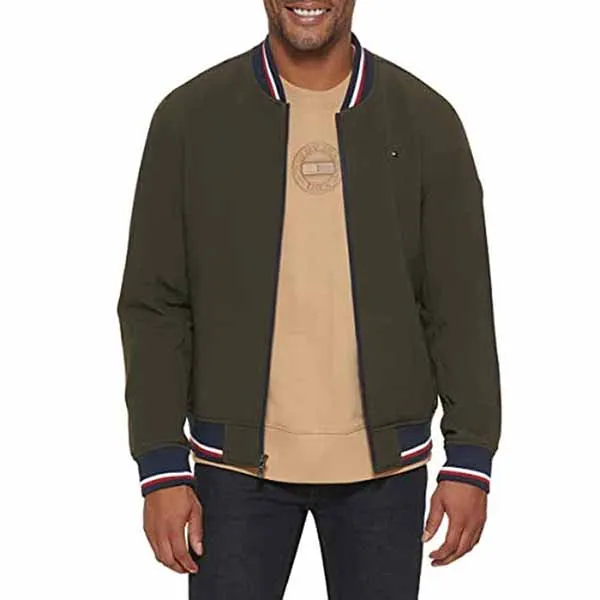 Áo Khoác Nam Tommy Hilfiger Men's Lightweight Varsity Rib Knit 159AP425 Màu Xanh Olive Size XS - Thời trang - Vua Hàng Hiệu