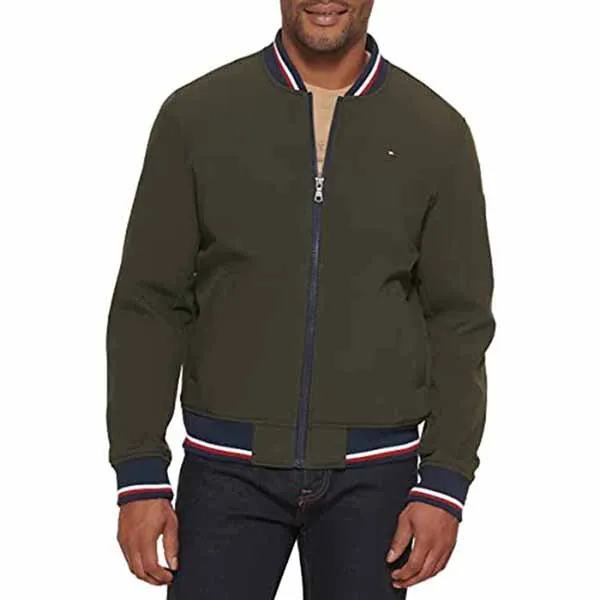 Áo Khoác Nam Tommy Hilfiger Men's Lightweight Varsity Rib Knit 159AP425 Màu Xanh Olive Size XS - Thời trang - Vua Hàng Hiệu