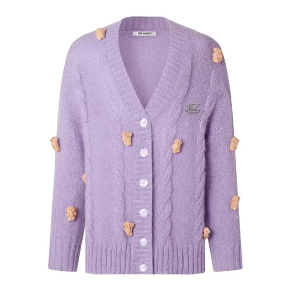 Áo Len Cardigan Nữ 13 De Marzo Mini Bear Cover Cardigan Lavender Màu Tím - Thời trang - Vua Hàng Hiệu