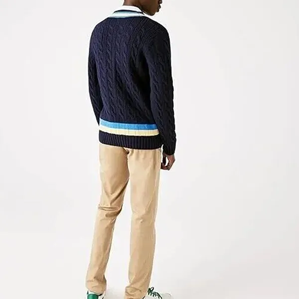 Áo Len Lacoste Classic Fit V Neck Sweater Màu Xanh