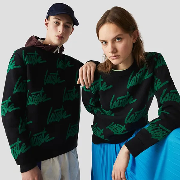 Áo Len Lacoste Twist Essentials Signature Knit Màu Xanh Đen