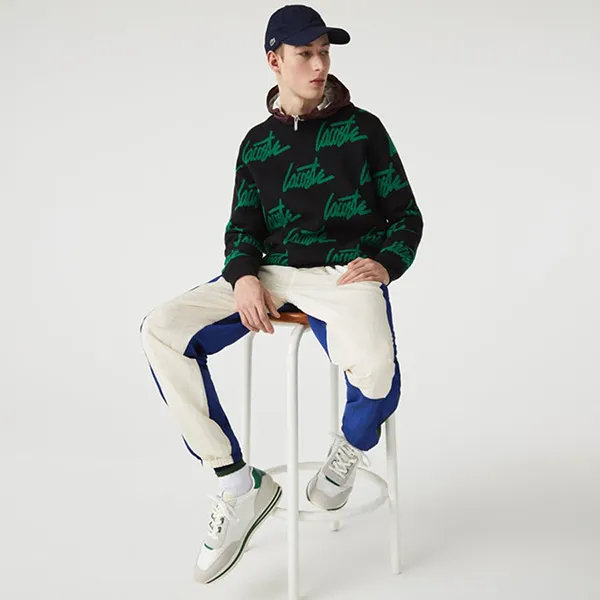 Áo Len Lacoste Twist Essentials Signature Knit Màu Xanh Đen