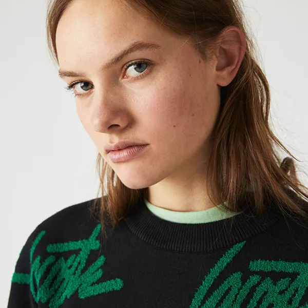 Áo Len Lacoste Twist Essentials Signature Knit Màu Xanh Đen