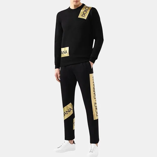 Áo Len Nam Dolce & Gabbana D&G Sweater Virgin Wool Crewneck GX103TJAVMV Màu Đen Vàng Size 44 - Thời trang - Vua Hàng Hiệu