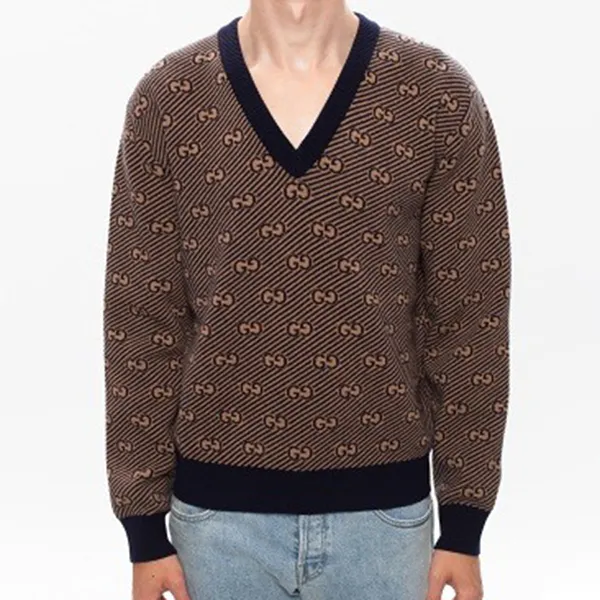 Áo Len Nam Gucci Brown Logo Sweater 626643 XKBFZ-4314 Màu Nâu