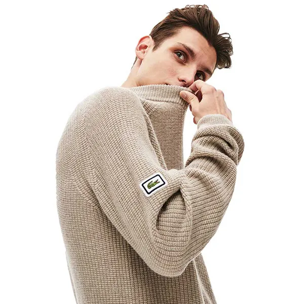 Áo Len Nam Lacoste Crewneck Wool And Alpaca Màu Kem