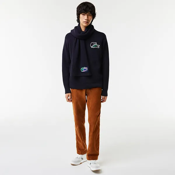Áo Len Nam Lacoste Crocodile AH0734-51 Màu Xanh Navy