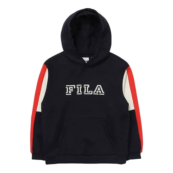 Áo Nỉ Hoodie Trẻ Em Fila New Logo Block FK2POE4102X-INA Màu Đen