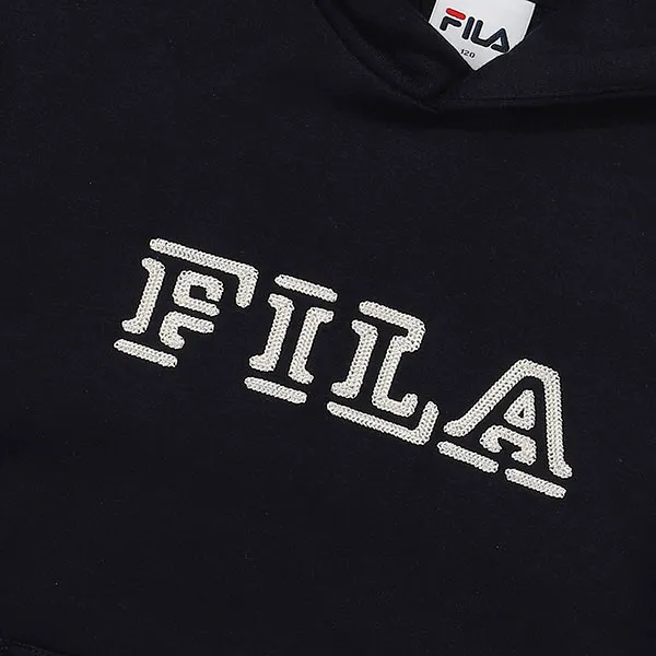 Áo Nỉ Hoodie Trẻ Em Fila New Logo Block FK2POE4102X-INA Màu Đen