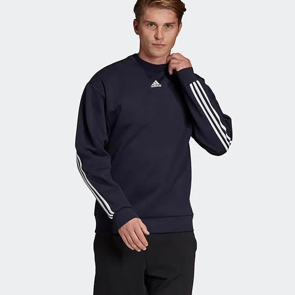 Áo Nỉ Nam Adidas Men's 3 Stripes Crew Trainer FI7952 Màu Xanh Đen Size M
