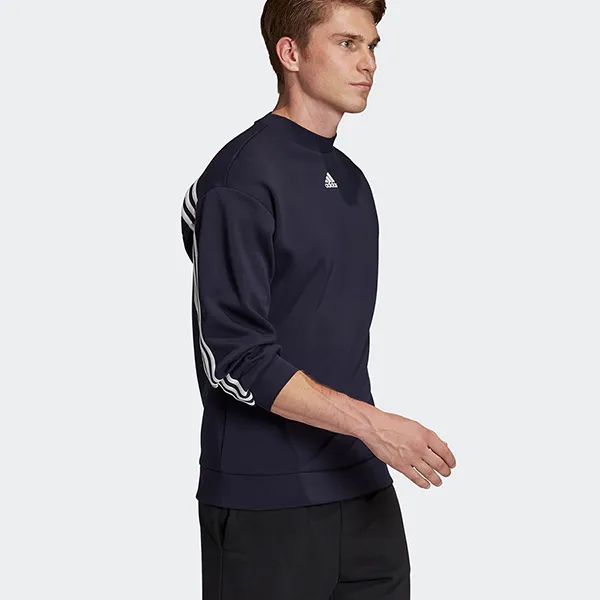 Áo Nỉ Nam Adidas Men's 3 Stripes Crew Trainer FI7952 Màu Xanh Đen Size M
