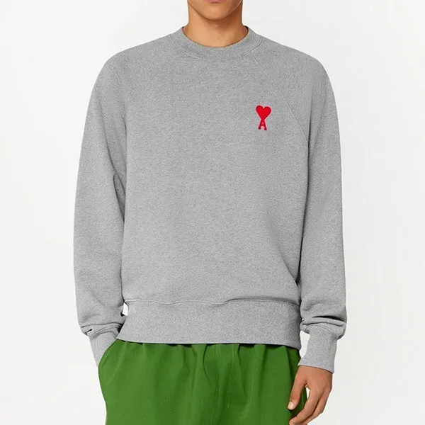 Áo Nỉ Nam Ami De Coeur Crew-Neck Sweatshirt Màu Xám