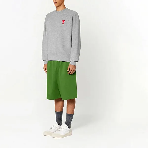 Áo Nỉ Nam Ami De Coeur Crew-Neck Sweatshirt Màu Xám