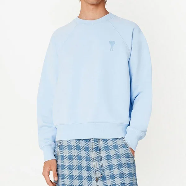Áo Nỉ Nam Ami De Coeur Crew-Neck Sweatshirt Màu Xanh Dương