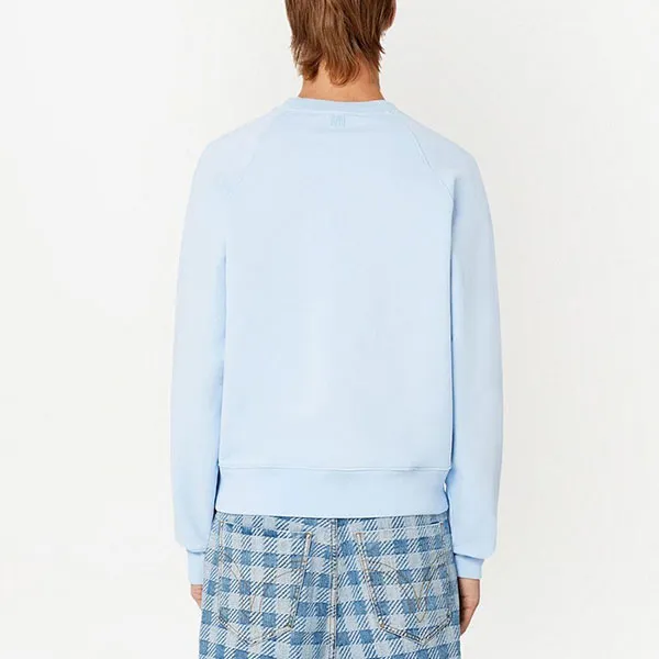 Áo Nỉ Nam Ami De Coeur Crew-Neck Sweatshirt Màu Xanh Dương