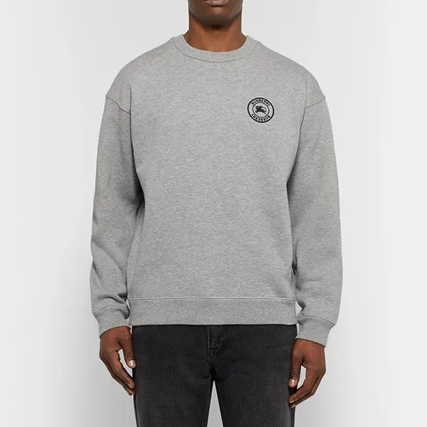 Áo Nỉ Nam Burberry Logo Embroidered Sweatshirt 1074654 Màu Xám