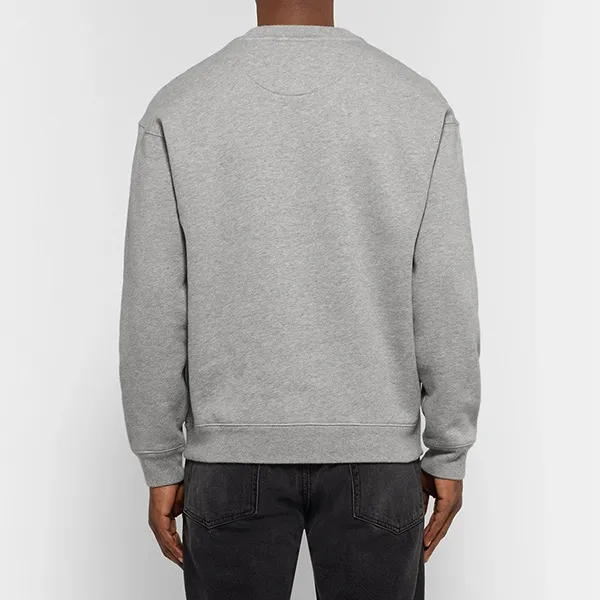 Áo Nỉ Nam Burberry Logo Embroidered Sweatshirt 1074654 Màu Xám