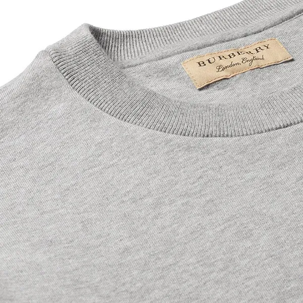Áo Nỉ Nam Burberry Logo Embroidered Sweatshirt 1074654 Màu Xám