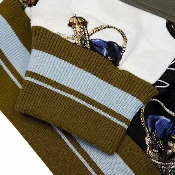 Áo Nỉ Nam Dolce & Gabbana D&G Patchwork Graphic-Print Sweatshirt Phối Màu - Thời trang - Vua Hàng Hiệu