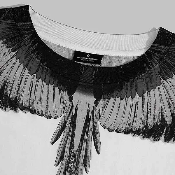 Áo Nỉ Nam Marcelo Burlon County Milan Black/White Wings Sweatshirt Màu Trắng Hoạ Tiết - Thời trang - Vua Hàng Hiệu