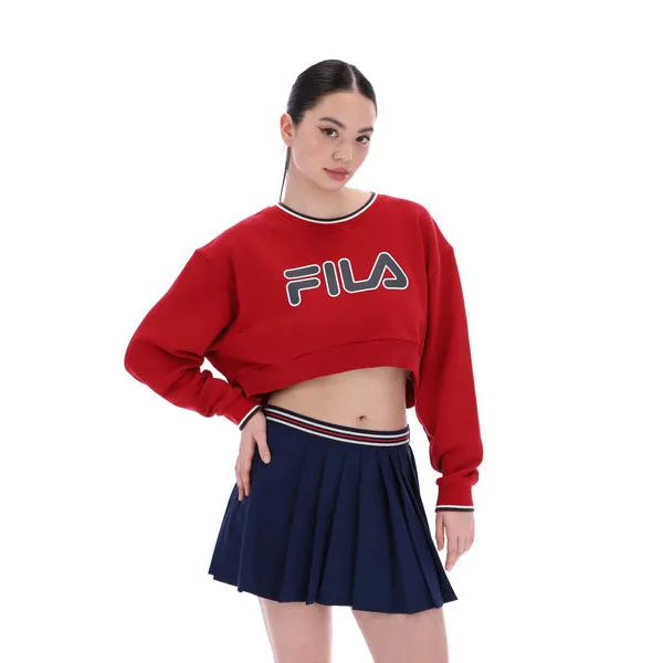 Áo Nỉ Nữ Fila Heritage Crop Sweater FS2POF1H52F-HRD Màu Đỏ - Thời trang - Vua Hàng Hiệu