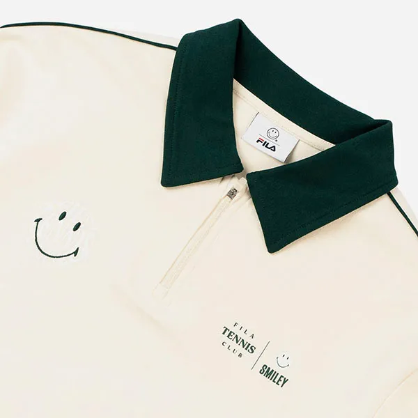 Áo Nỉ Sweater Fila Tennis Club X Smiley Half-Zip FW2SSF4S01X-BGE Màu Beige - Thời trang - Vua Hàng Hiệu