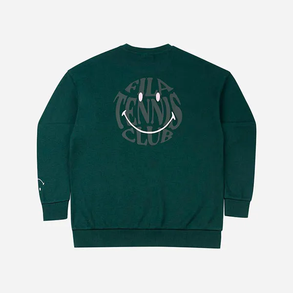 Áo Nỉ Sweater Fila Tennis Club X Smiley Half-Zip FW2SSF4S04X-DGR Màu Xanh Green - 4