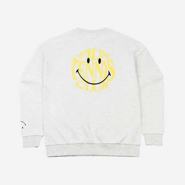 Áo Nỉ Sweater Fila Tennis Club X Smiley Half-Zip FW2SSF4S04X-LMG Màu Xám - Thời trang - Vua Hàng Hiệu