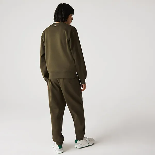 Áo Nỉ Sweater Lacoste 3D Logo Organic Fleece SH7582-S7T Màu Xanh Olive Size 3