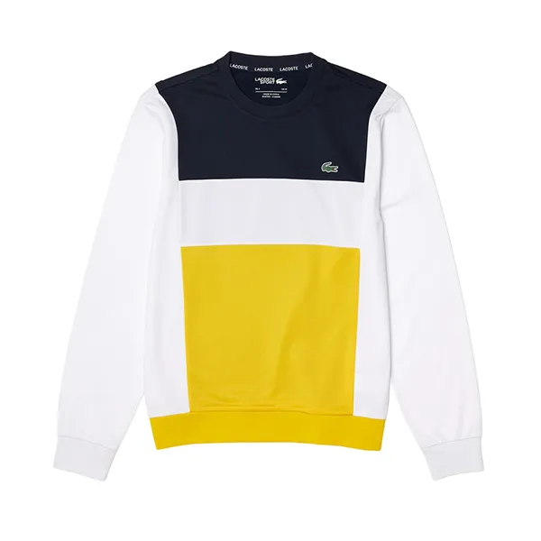 Áo Nỉ Sweater Nam Lacoste Sports Sport Resistant Colorblock Pique SH6941 Màu Vàng Trắng