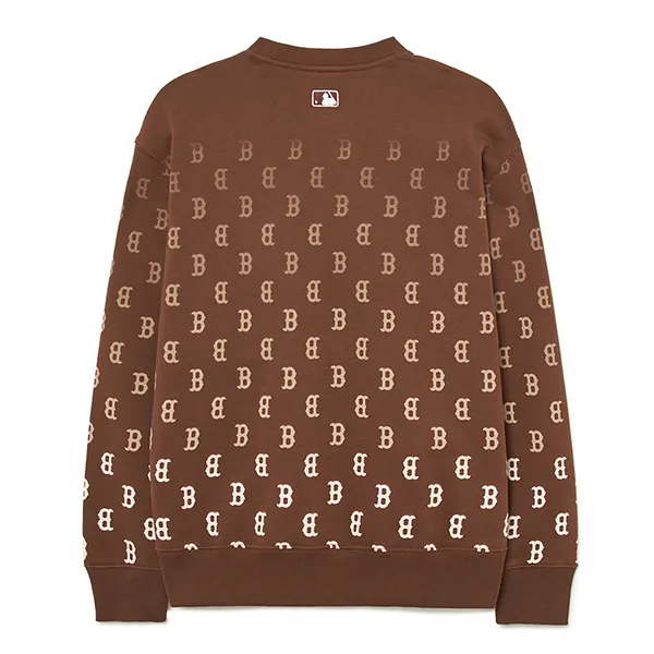 Áo Nỉ Sweater MLB Overfit Monogram Gradient Boston Red Sox 3AMTM1334-43BRD Màu Nâu