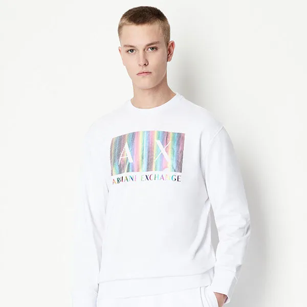 Áo Nỉ Sweater Nam Armani Exchange Pride Capsule Hooded Logo Print Sweatshirt 3RZMHRZJBAZ GE03 Màu Trắng Size S - Thời trang - Vua Hàng Hiệu