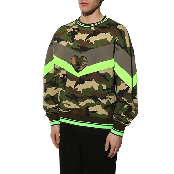 Áo Nỉ Sweater Nam Dolce & Gabbana D&G Camouflage-Print G9UZ2Z Màu Xanh Green Size 44 - Thời trang - Vua Hàng Hiệu