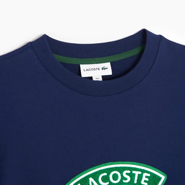 Áo Nỉ Sweater Nam Lacoste Club Badge SH1181 Màu Xanh Navy Size 2