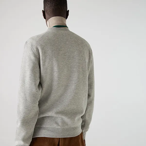 Áo Nỉ Sweater Nam Lacoste Crew Neck Flecked Fleece Màu Xám - Thời trang - Vua Hàng Hiệu