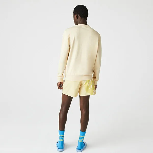 Áo Nỉ Sweater Nam Lacoste Crew Neck Print Organic Màu Vàng