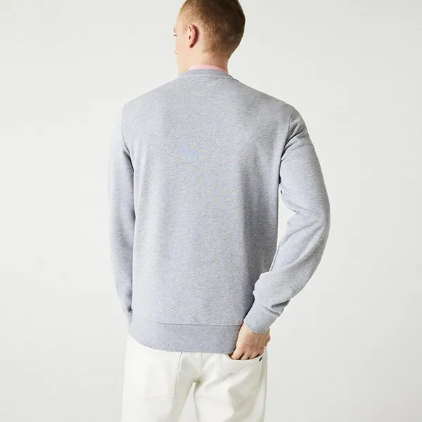 Áo Nỉ Sweater Nam Lacoste Crew Neck Print Organic Màu Xám